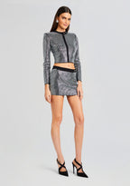 Delta Embellished Knit Skirt