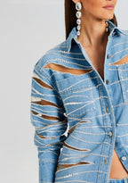 Avani Embellished Denim Shirt