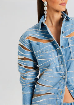 Avani Embellished Denim Shirt