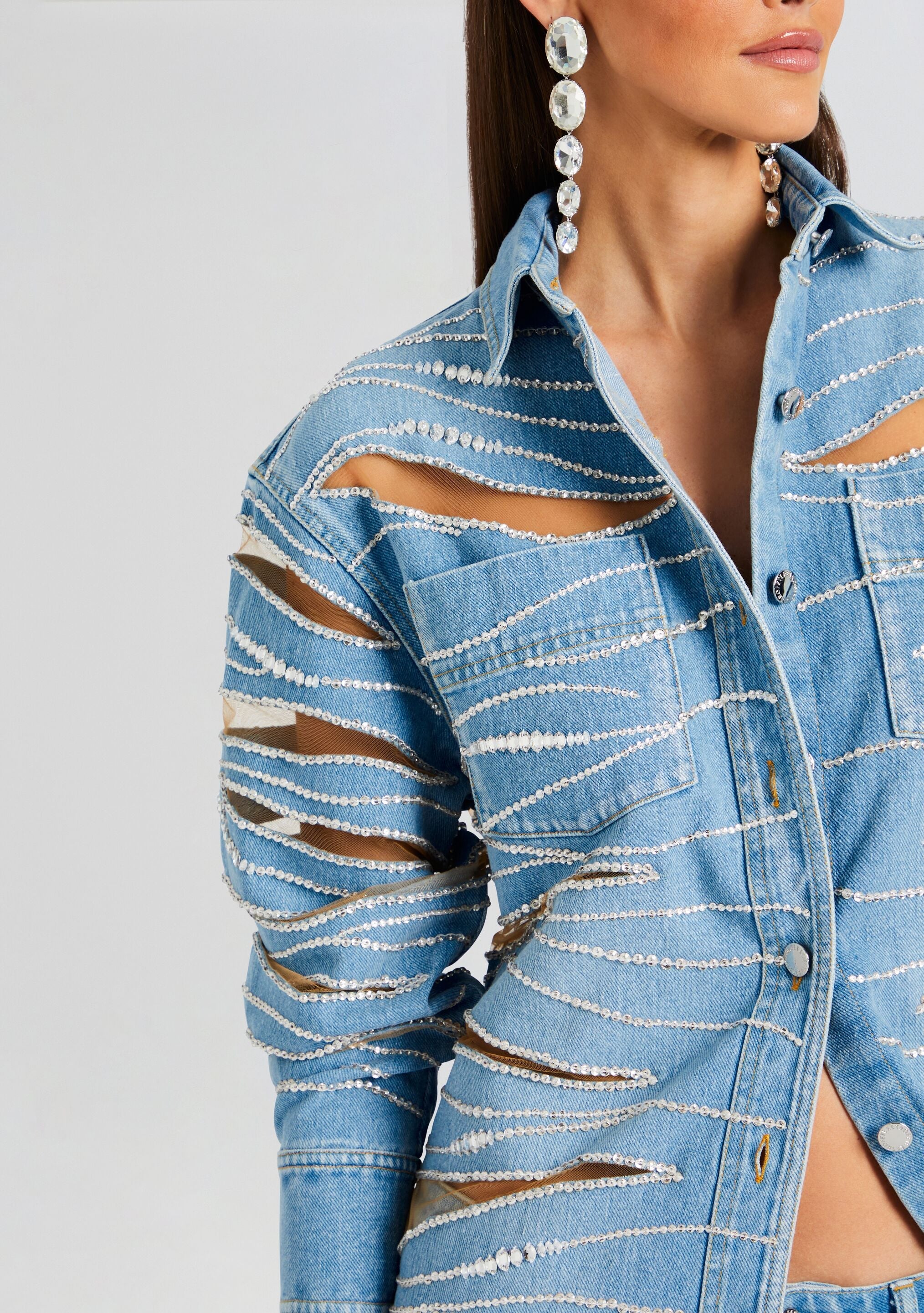Avani Embellished Denim Shirt
