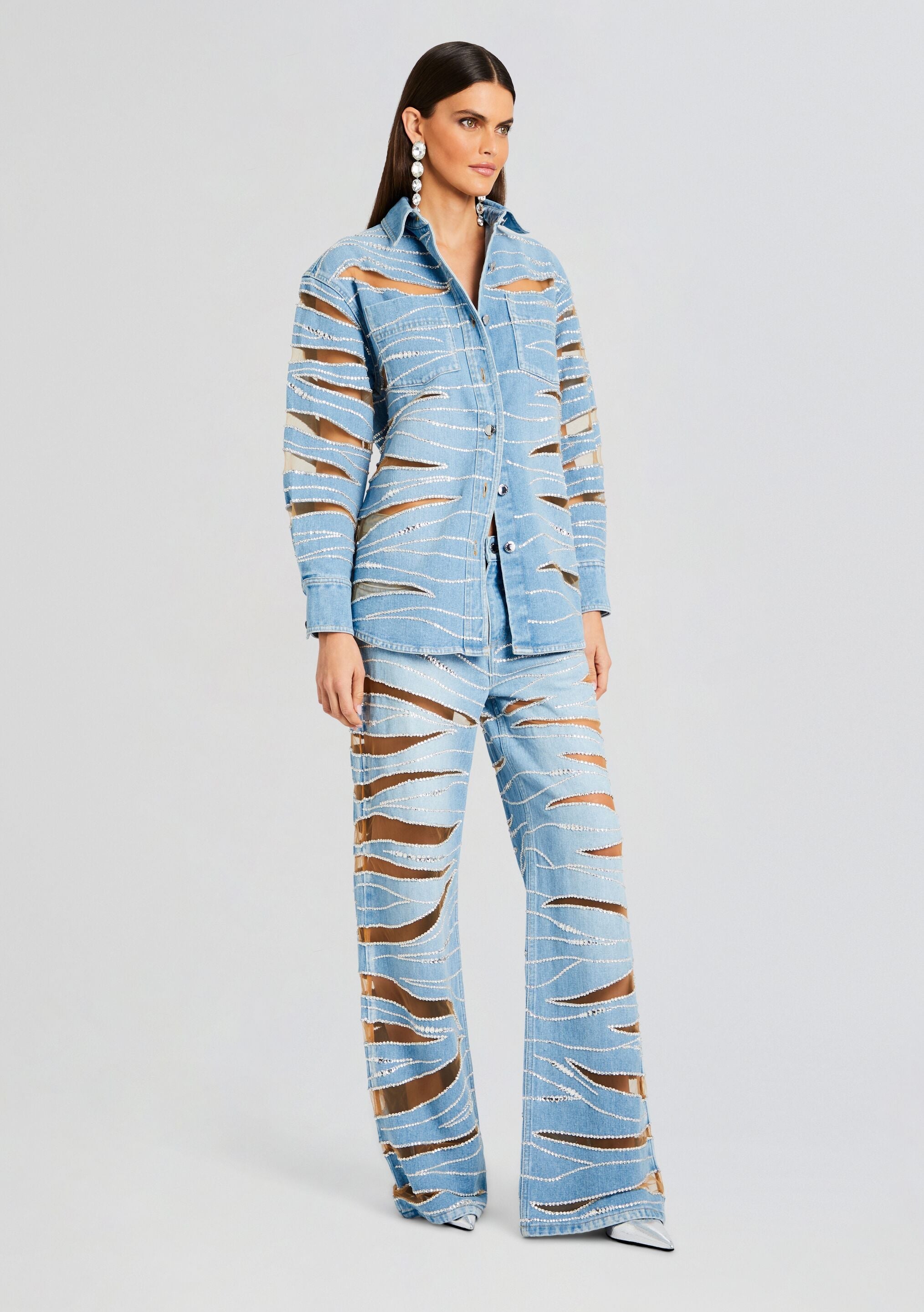 Avani Embellished Denim Shirt