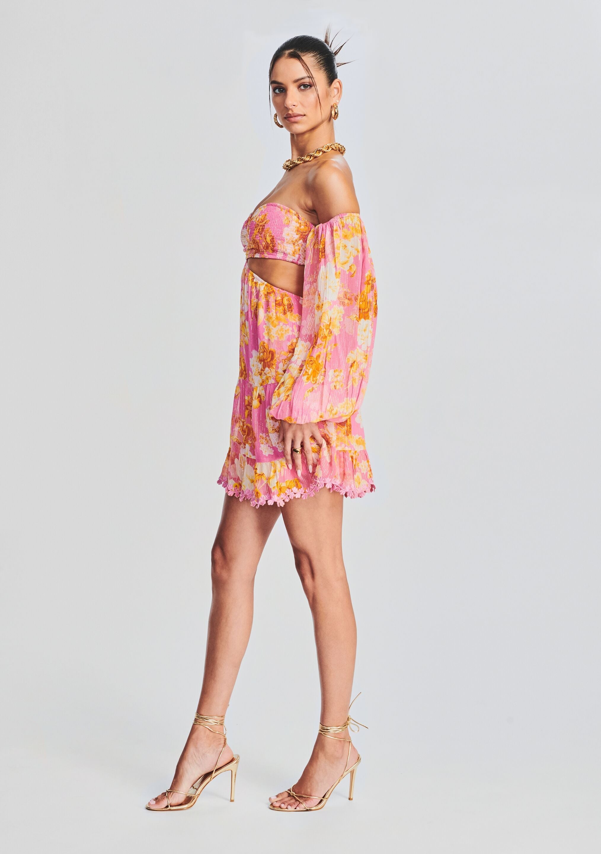 Auril Pink Short Dress