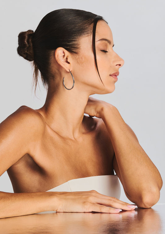 Small Moon Hoop Earrings