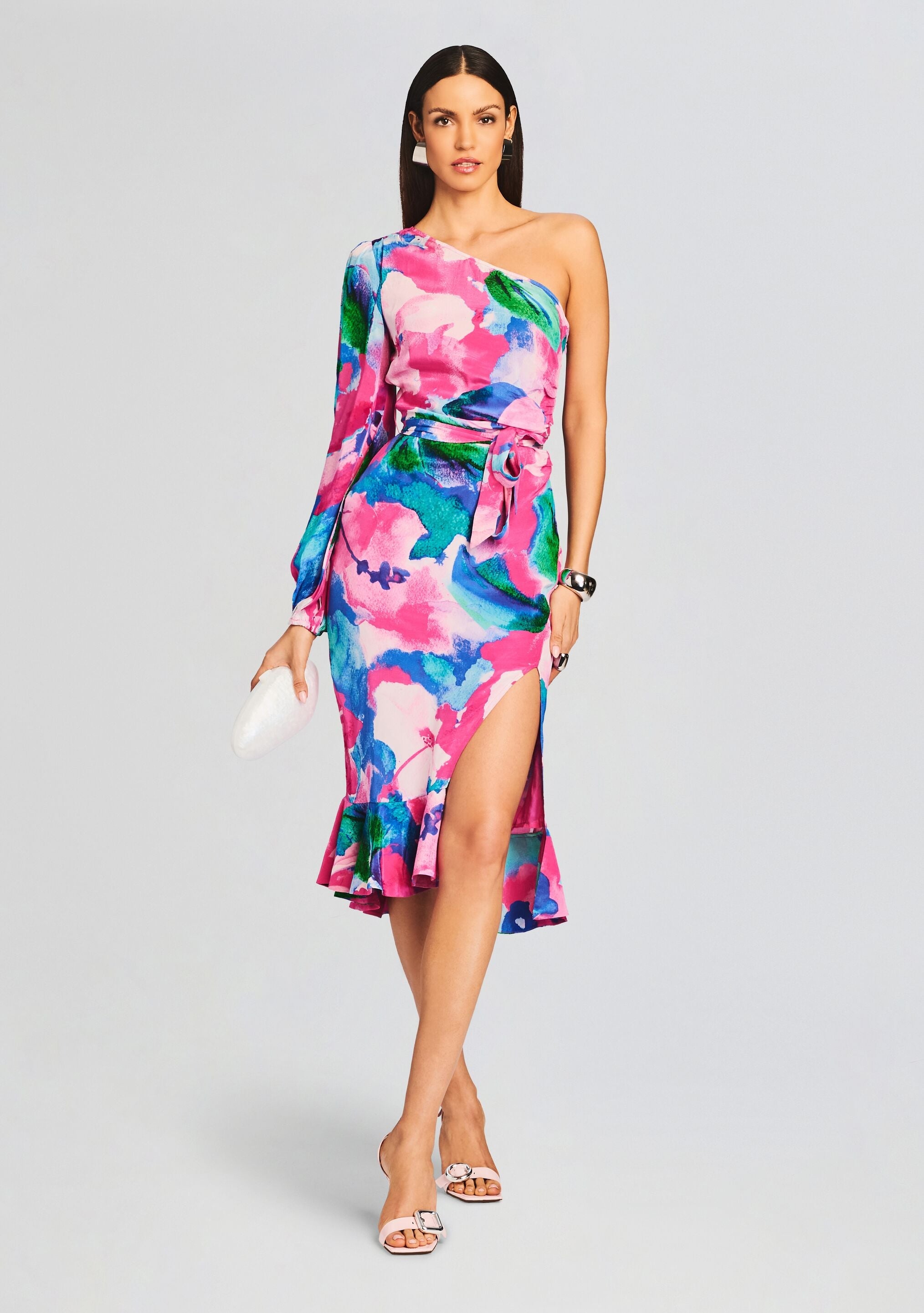 Vesa One Shoulder Midi Dress