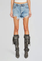 Angel Embellished Denim Short