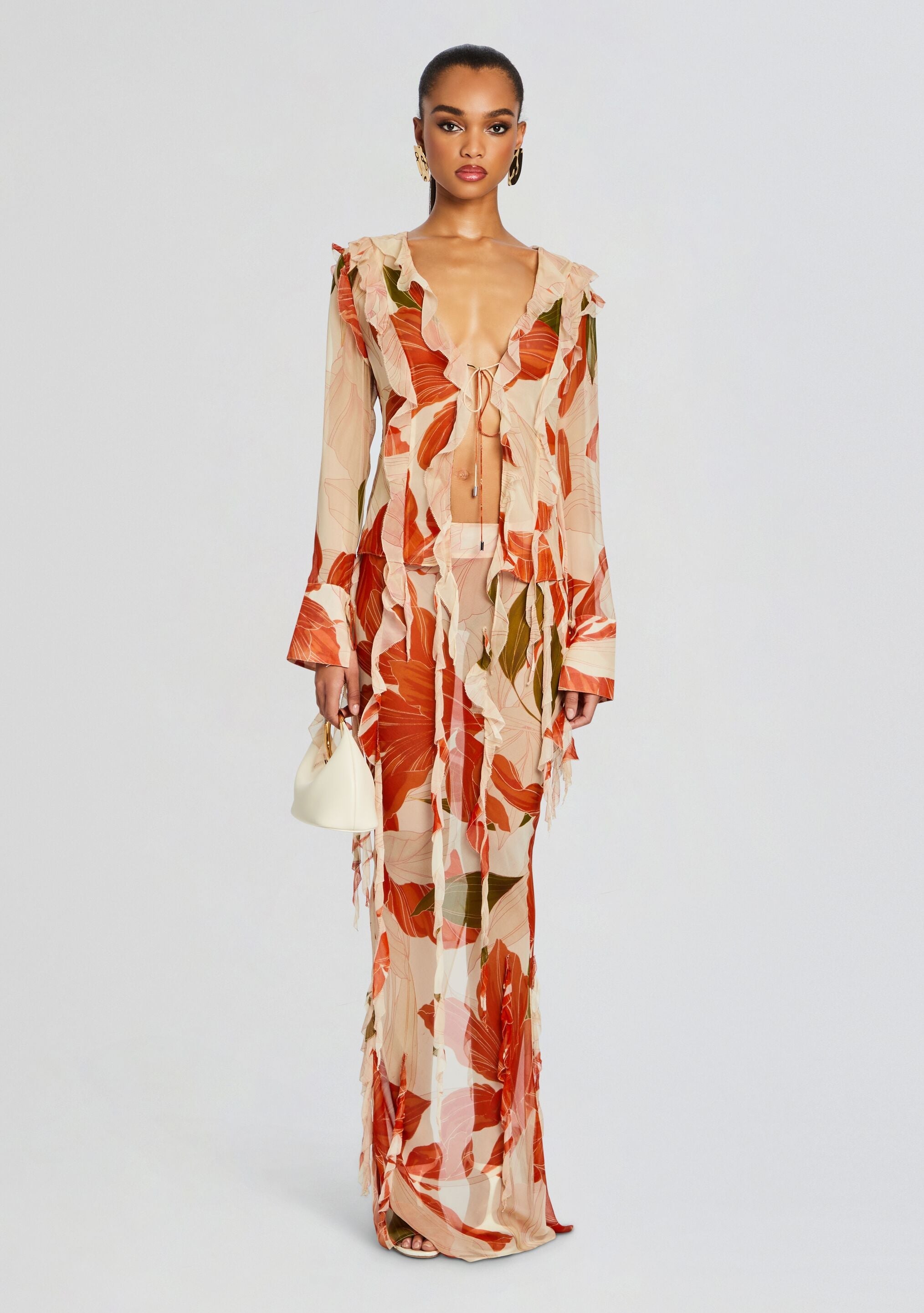 Sybil Silk Chiffon Skirt