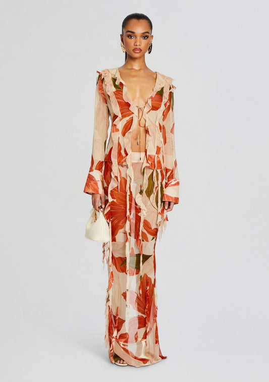 Sybil Silk Chiffon Skirt