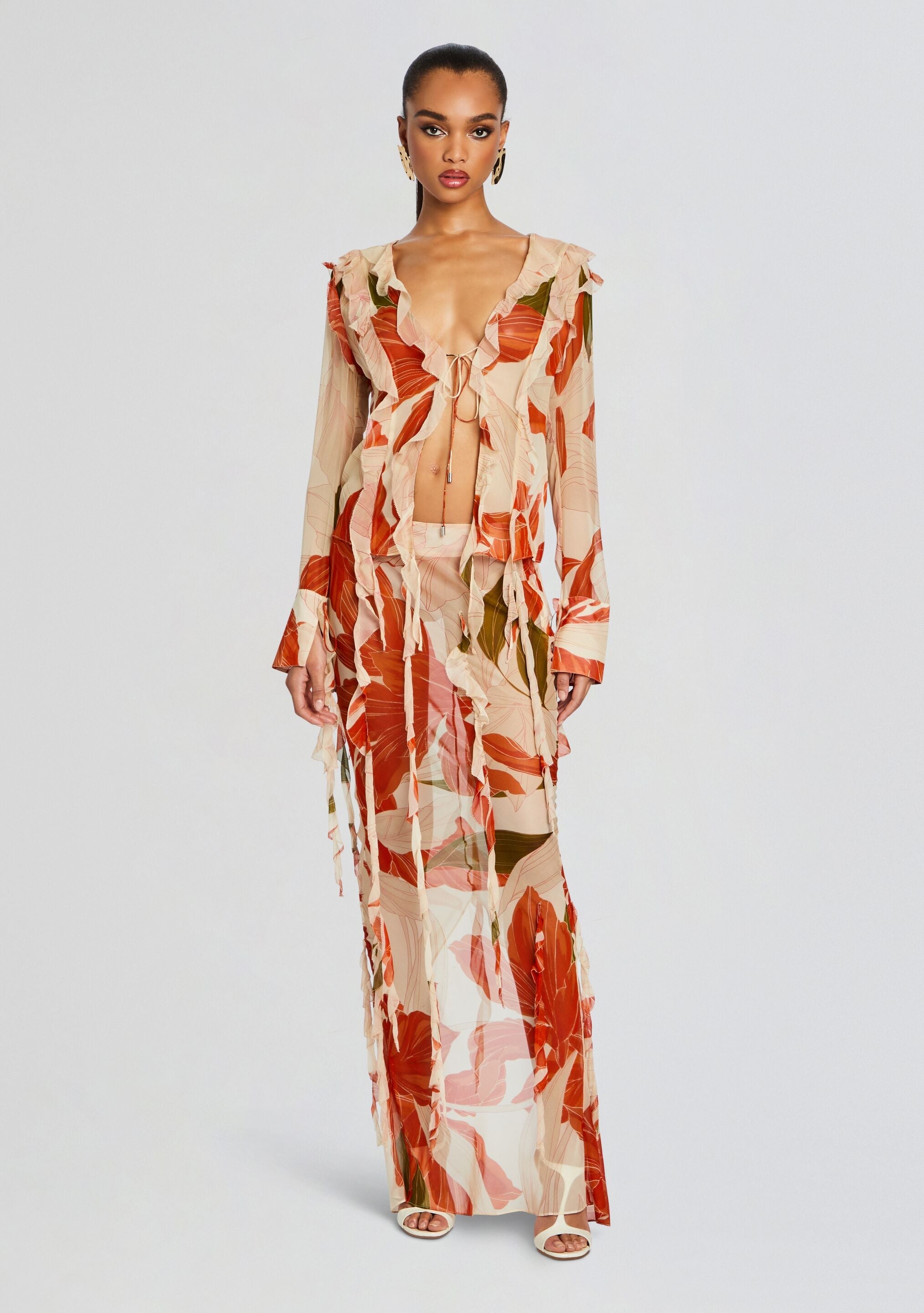 Sybil Silk Chiffon Skirt