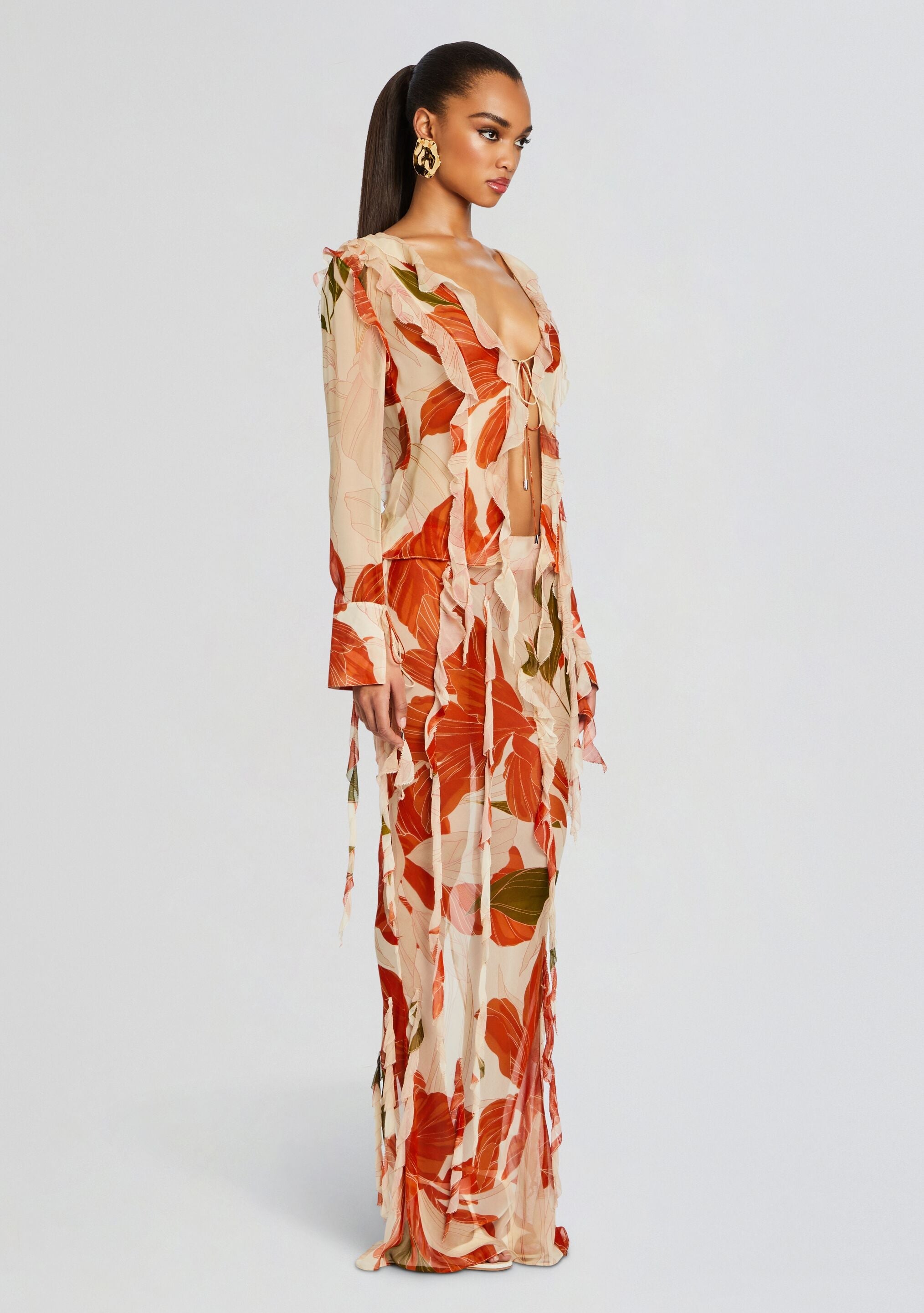 Sybil Silk Chiffon Skirt