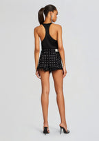 Angel Embellished Denim Short