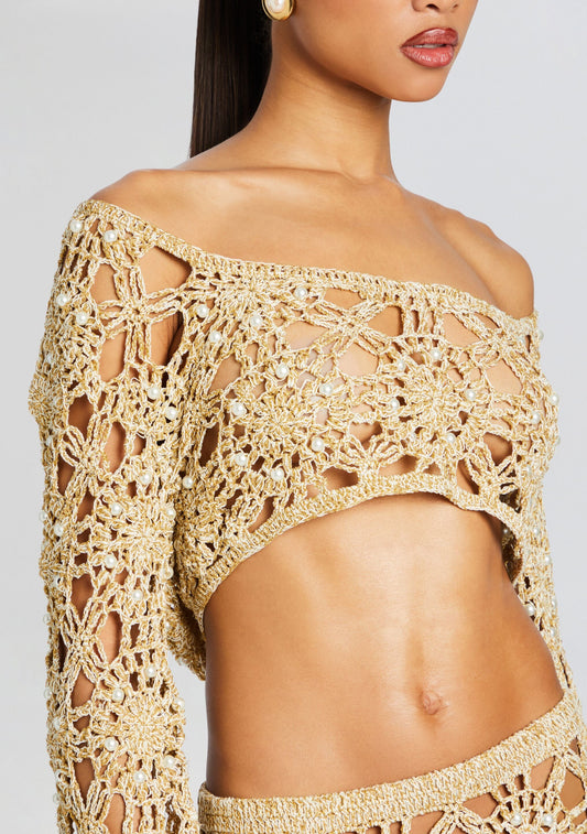 Sadie Metallic Crochet Top