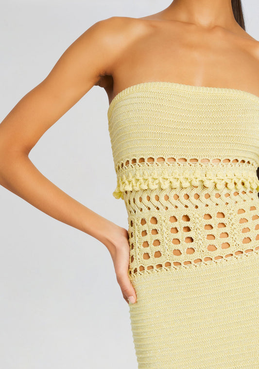 Caroline Metallic Crochet Dress