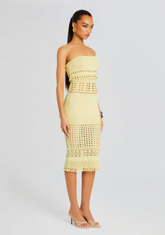 Caroline Metallic Crochet Dress