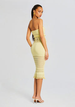 Caroline Metallic Crochet Dress
