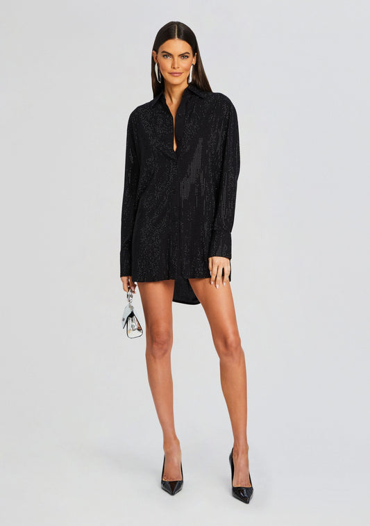 Maddox Embellished Shirt Dress