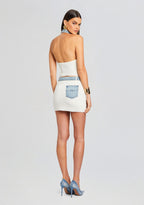 Cape Knit Denim Skirt