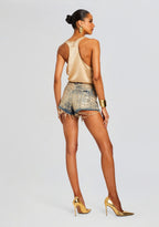 Calyx Embellished Denim Short
