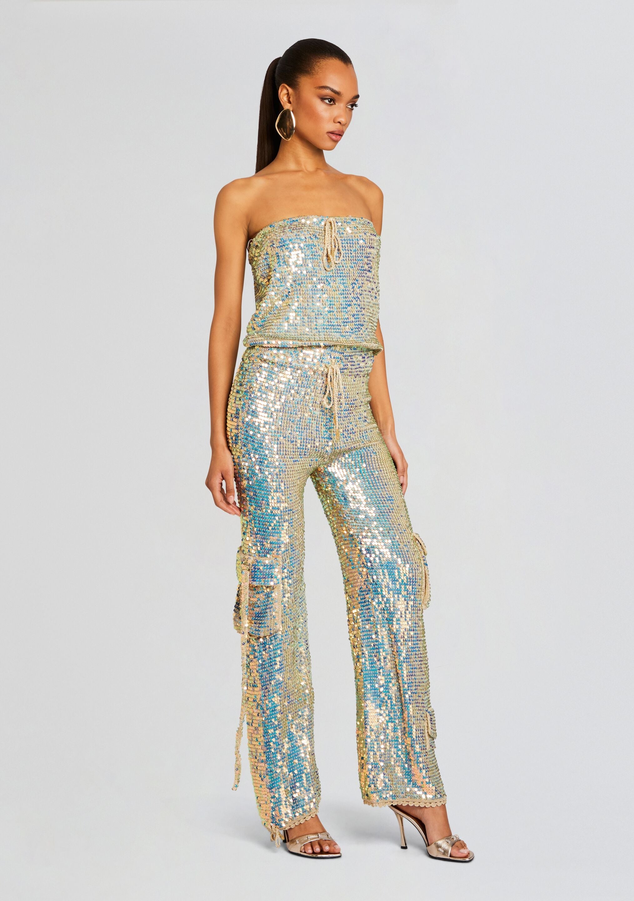 Hanalise Sequin Crochet Jumpsuit