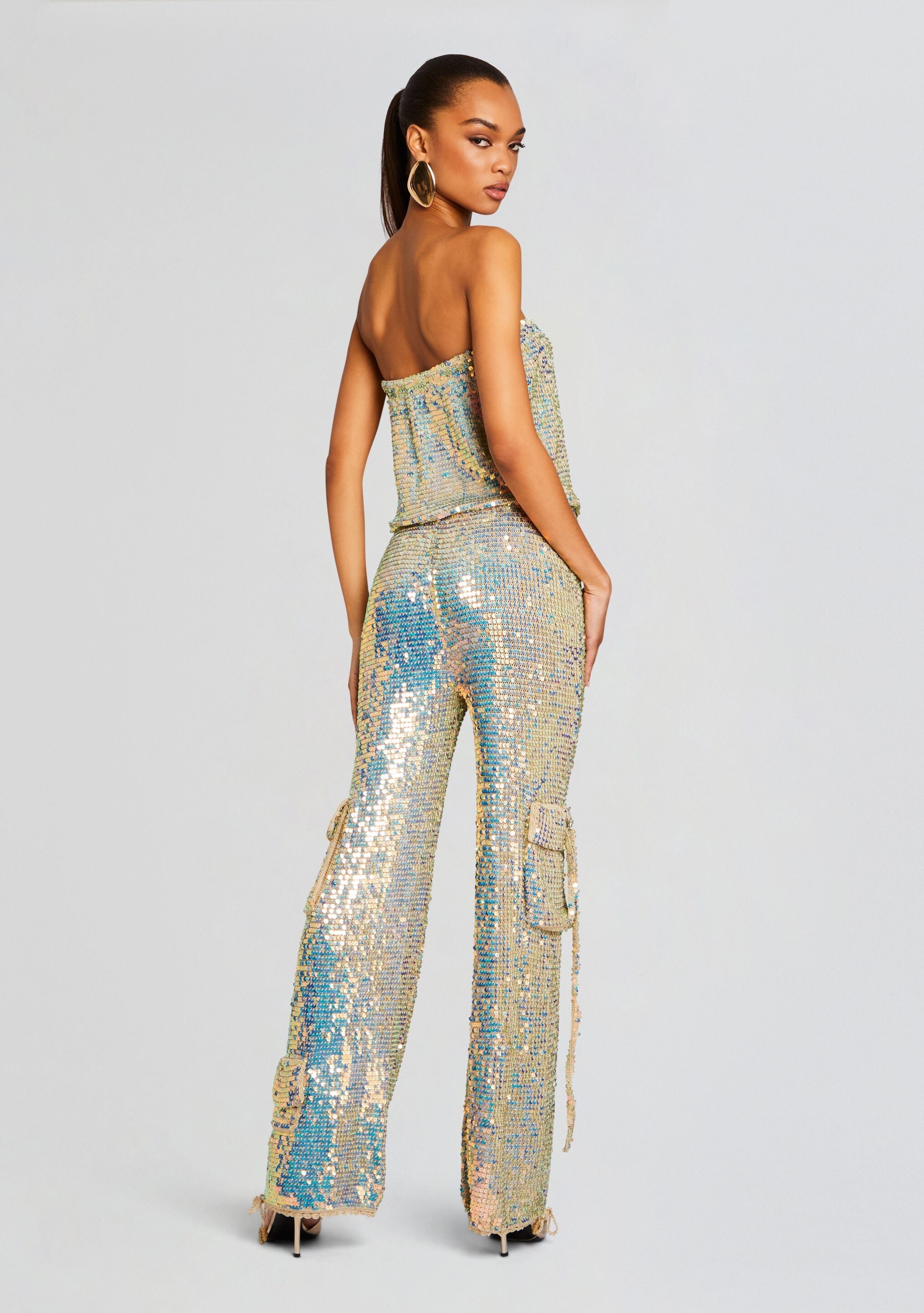 Hanalise Sequin Crochet Jumpsuit