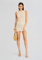 Bregan Metallic Crochet Dress