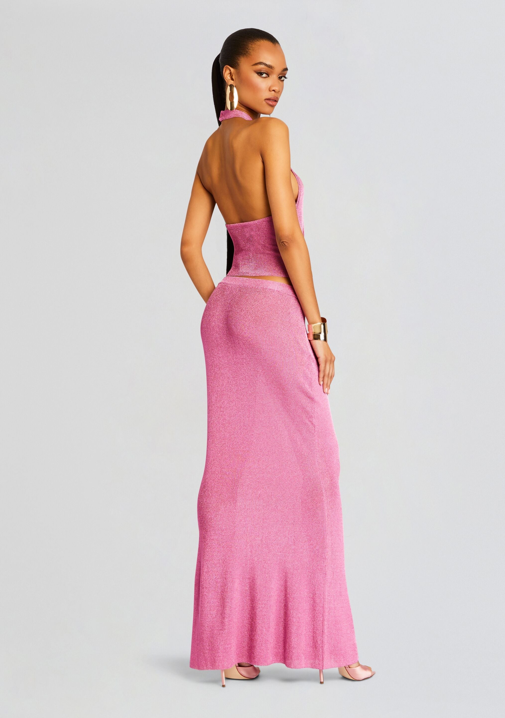 Harmony Metallic Knit Skirt