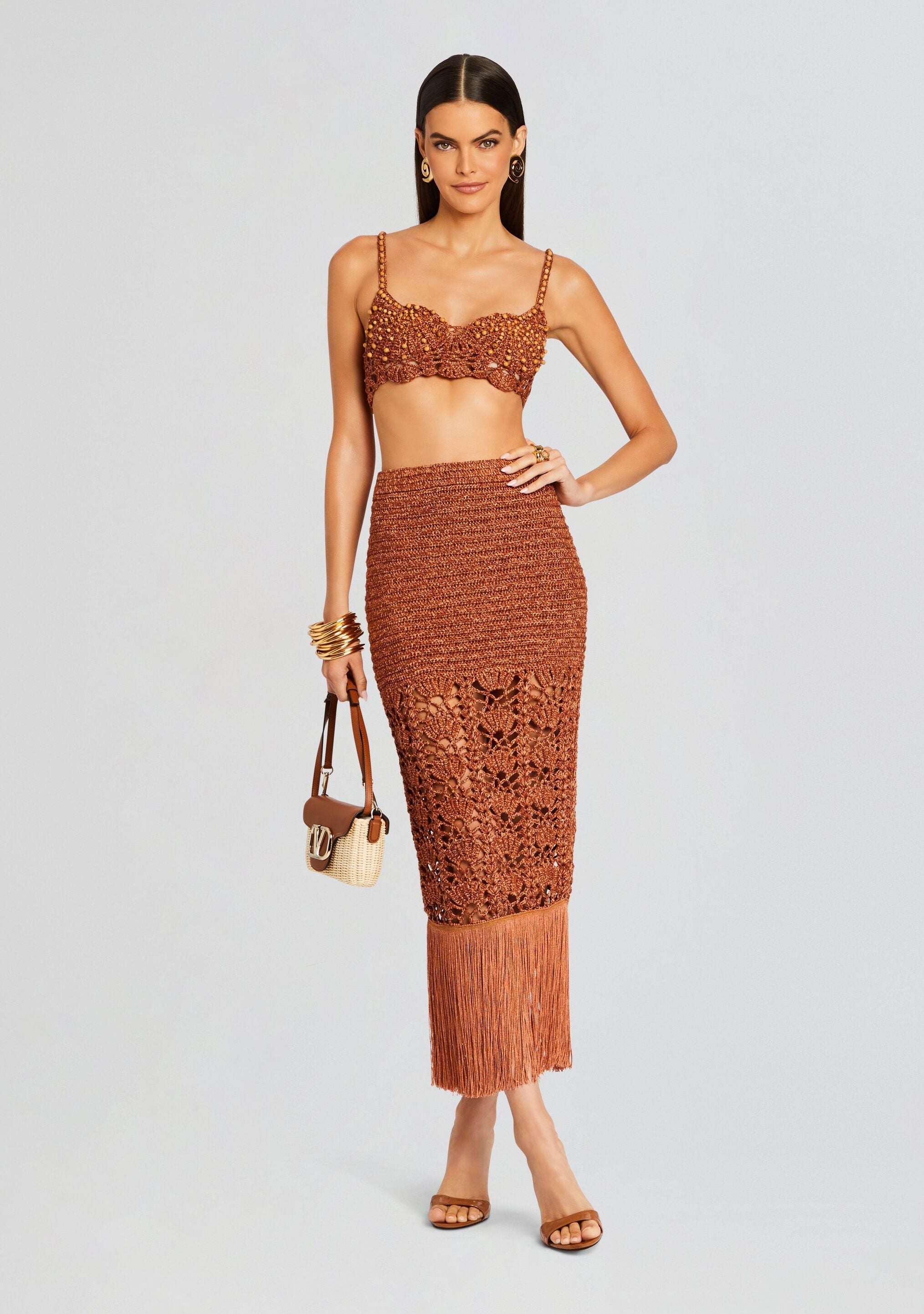 Bellini Metallic Crochet Top
