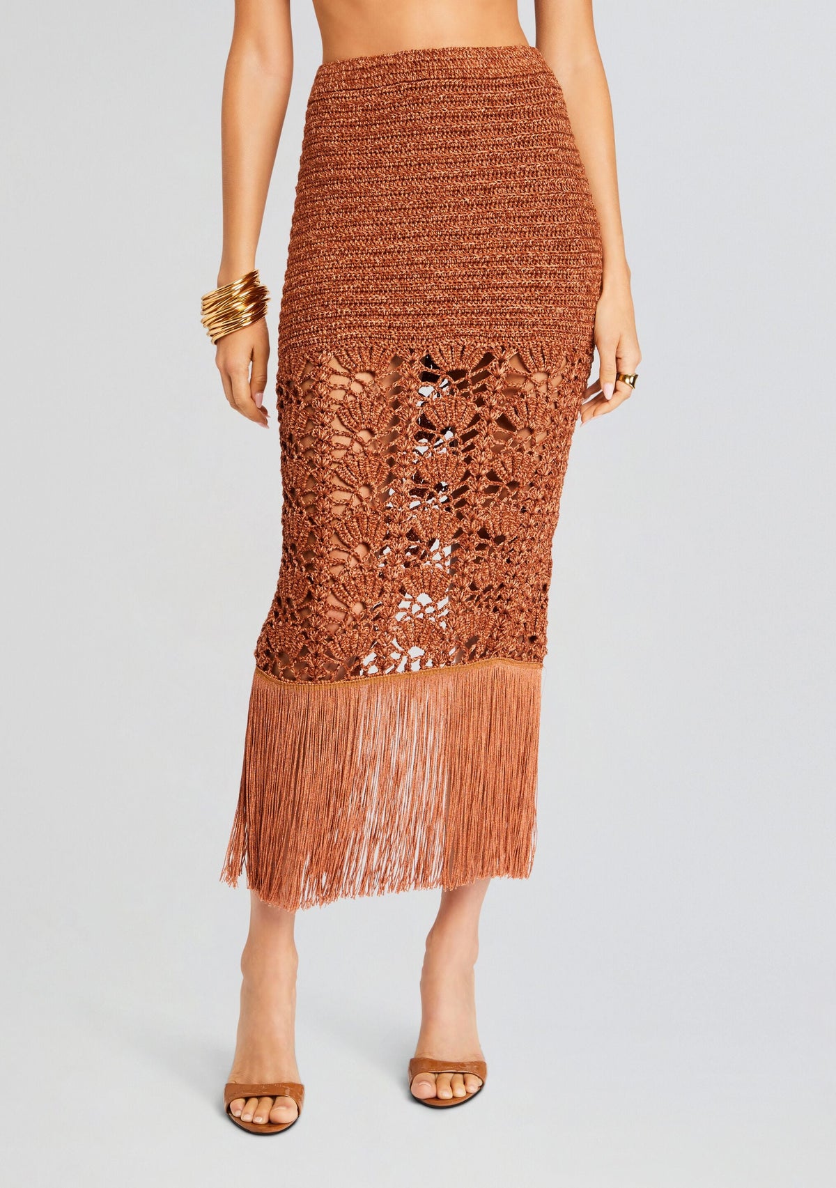 Naida Metallic Crochet Skirt