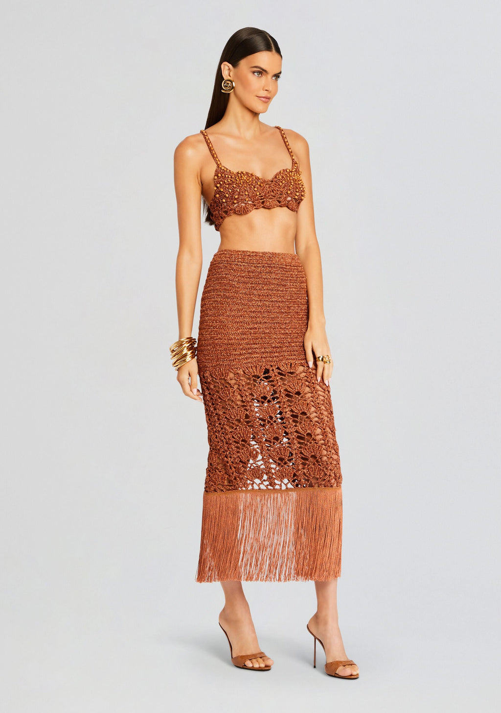 Bellini Metallic Crochet Top