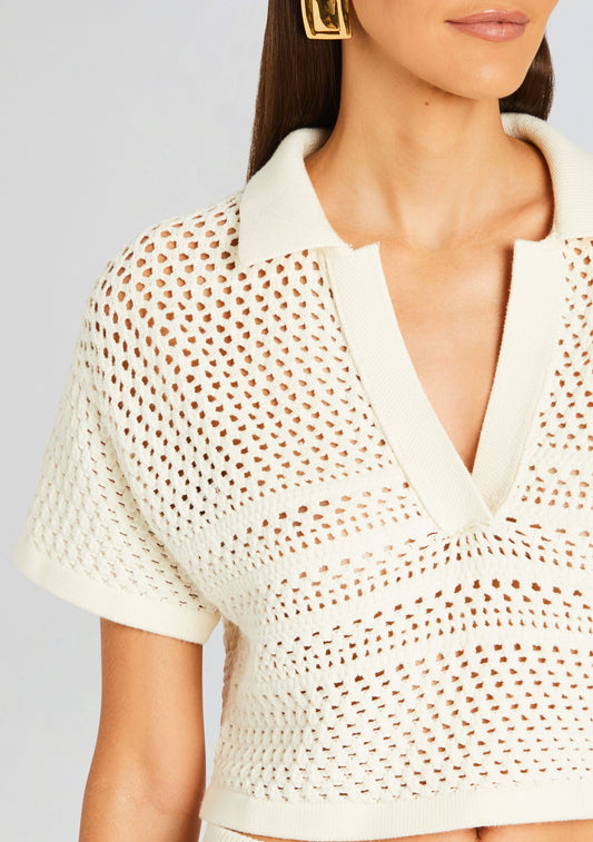 Nani Crochet Crop Polo