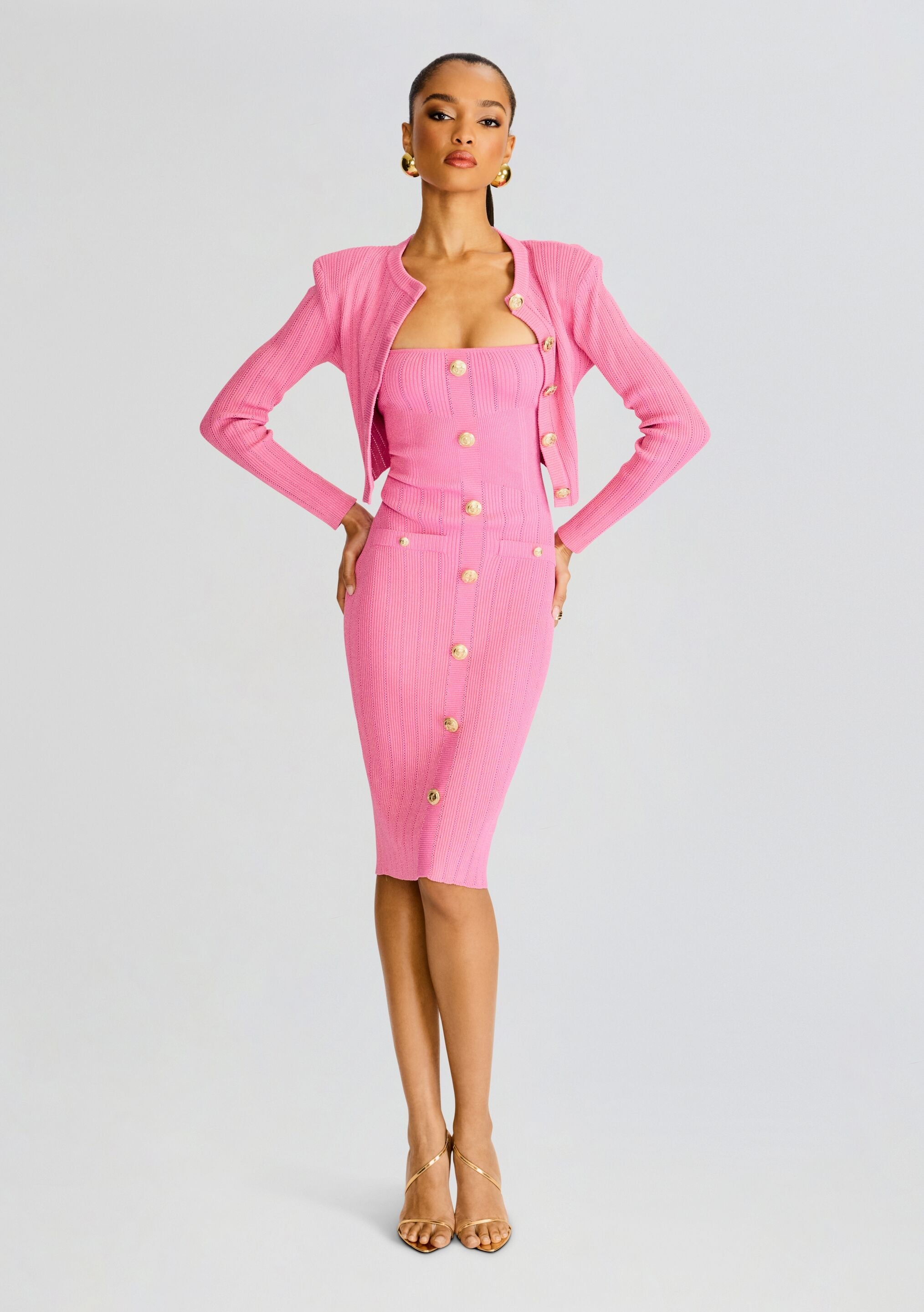 Laney Metallic Knit Dress