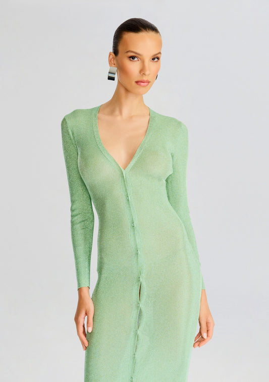 Phyllis Metallic Knit Cardigan