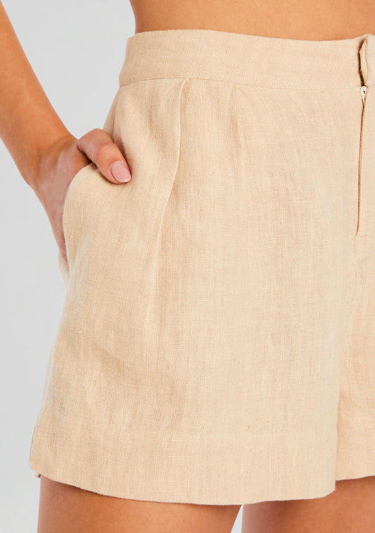 Roada Linen Pleated Short