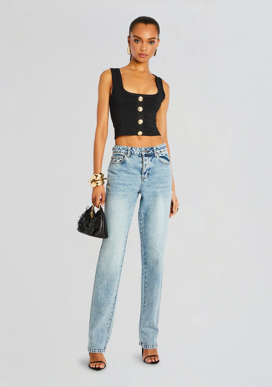Nella Metallic Knit Top