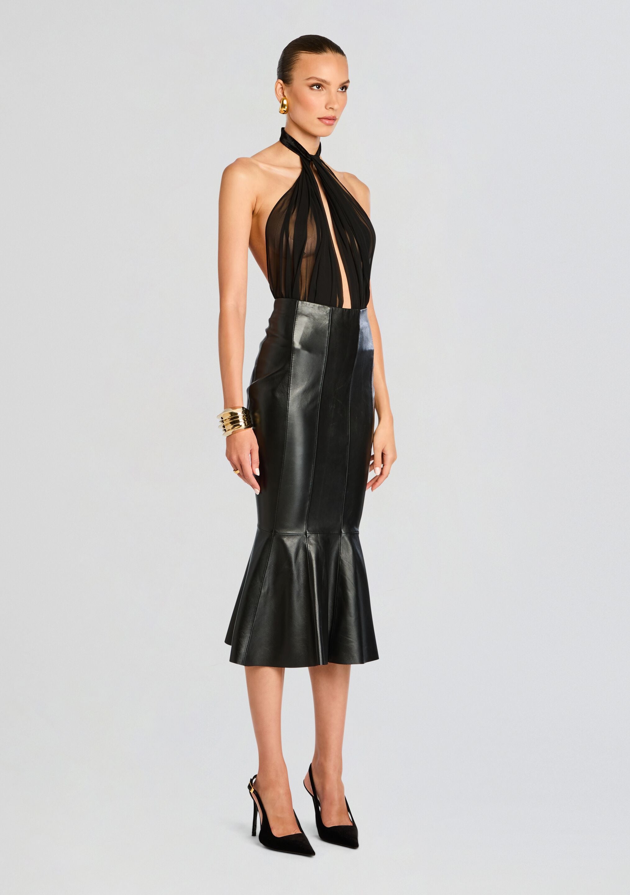 Cassander Leather Skirt