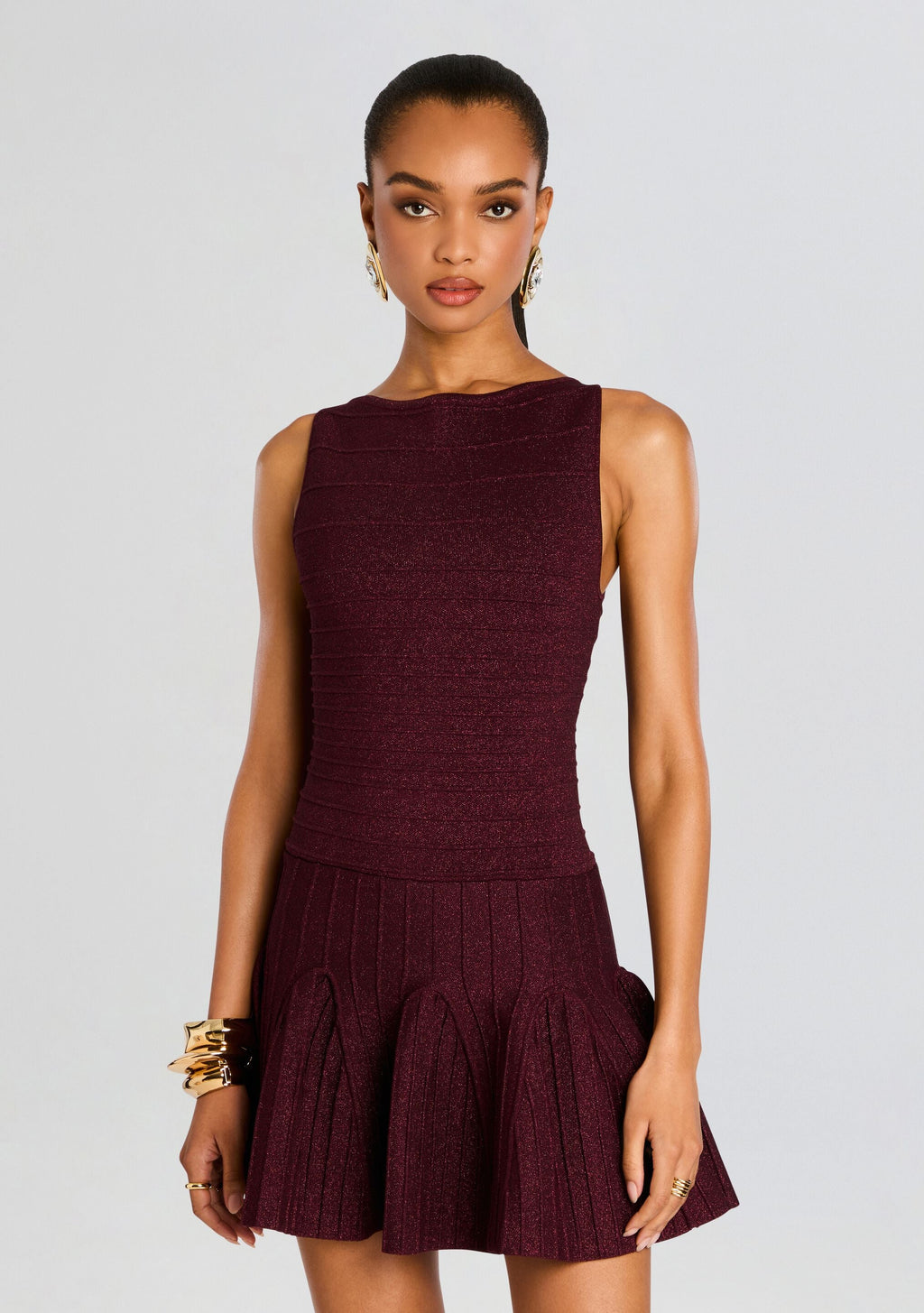 Audrina Metallic Knit Dress
