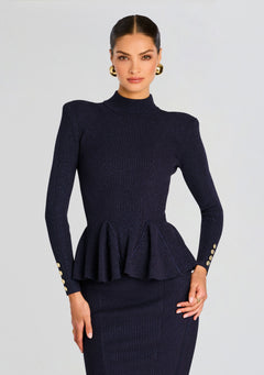 Kasha Metallic Knit Top