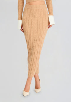 Prunella Cable Knit Skirt