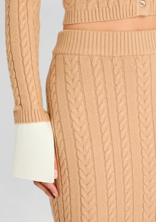 Prunella Cable Knit Skirt