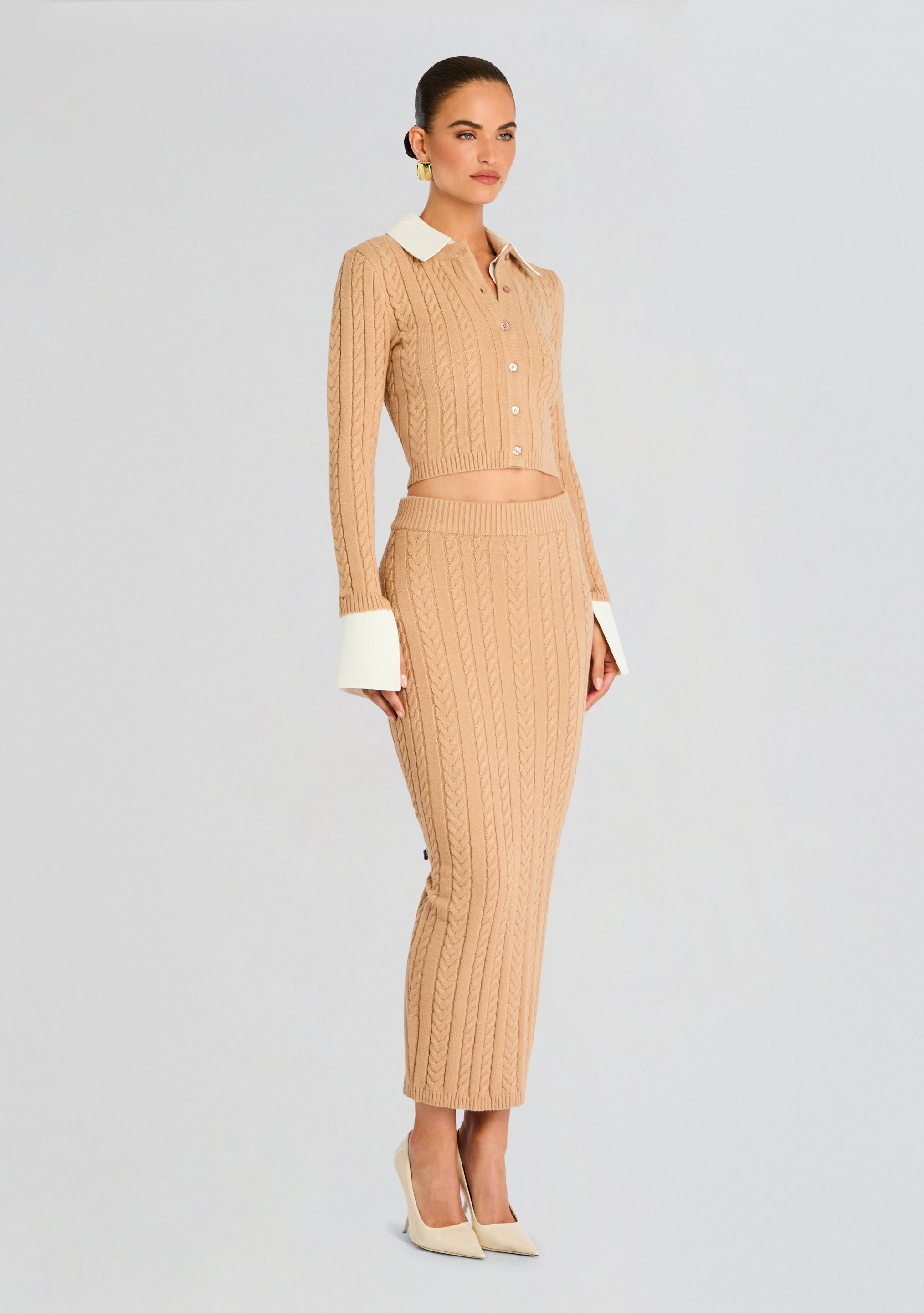 Prunella Cable Knit Skirt
