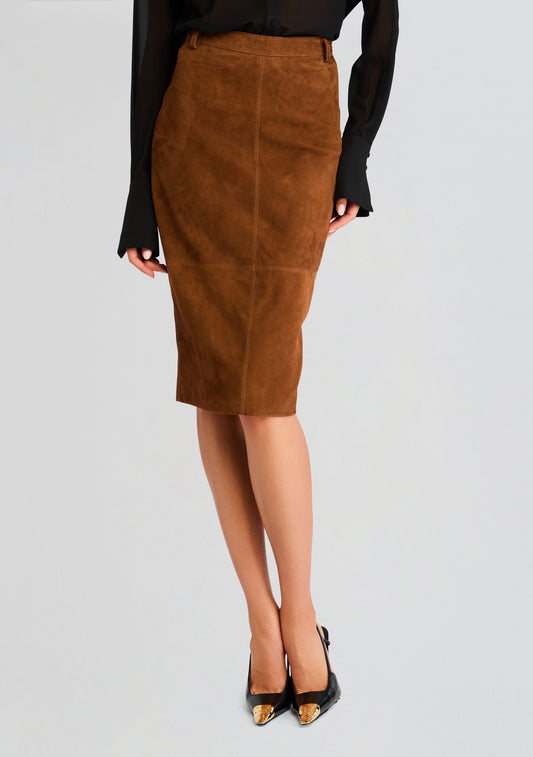 Marcella Suede Leather Skirt