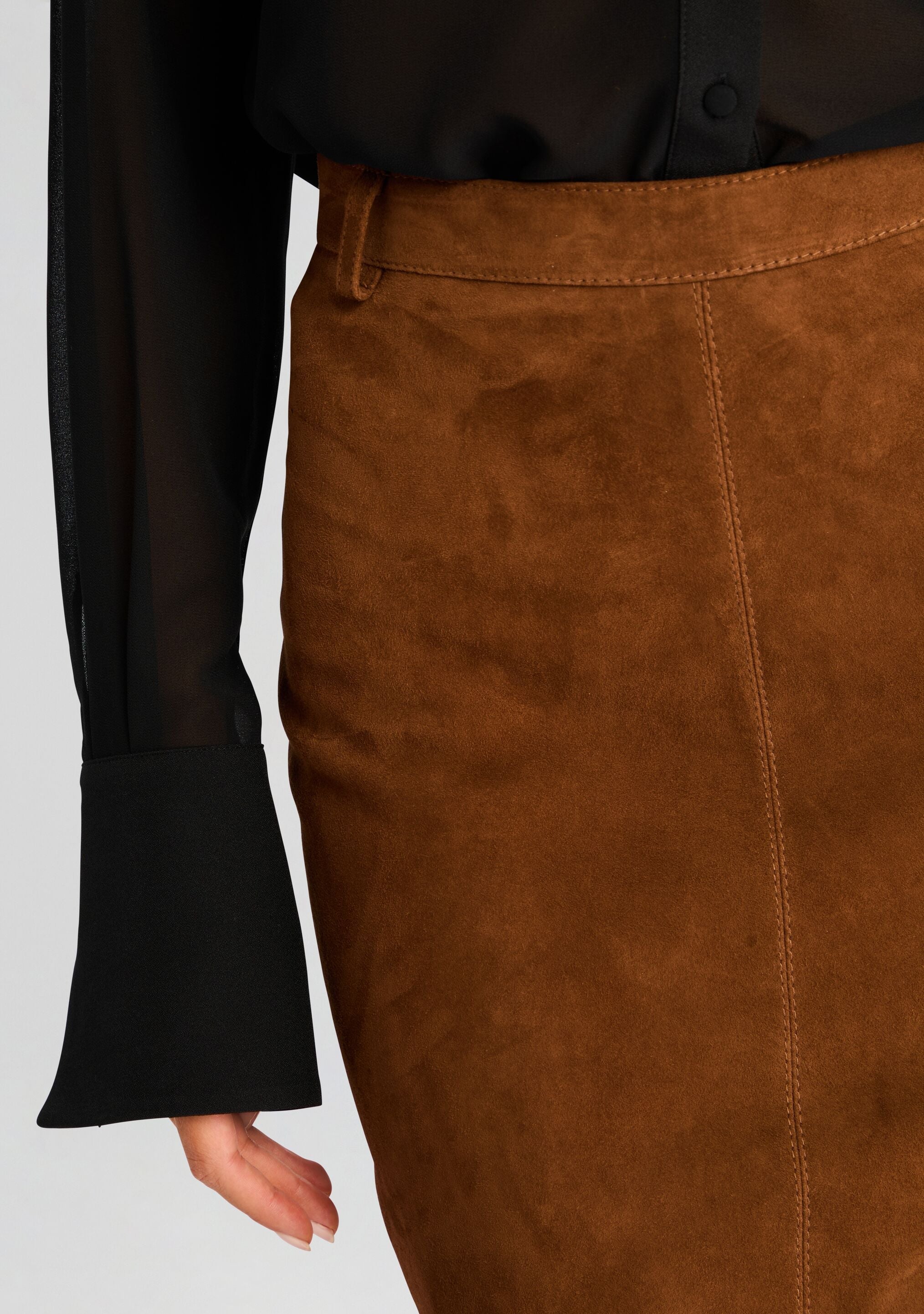 Marcella Suede Leather Skirt