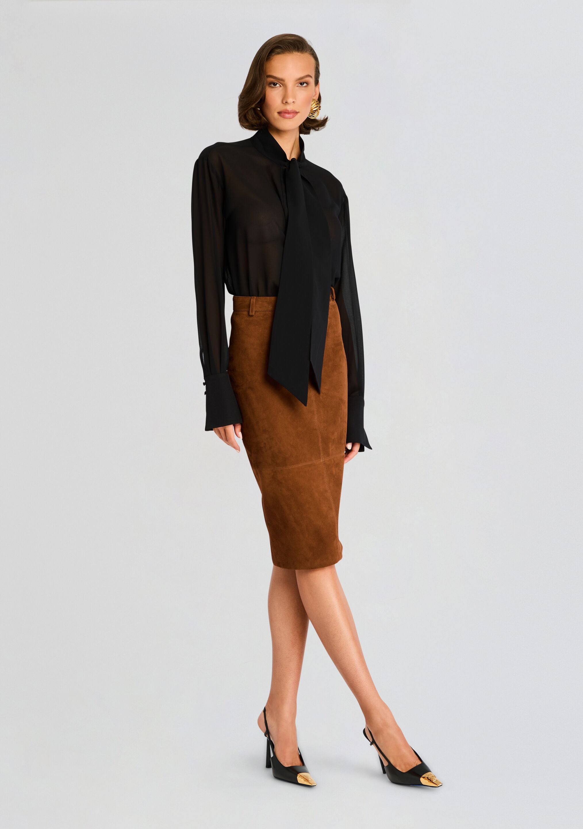 Marcella Suede Leather Skirt