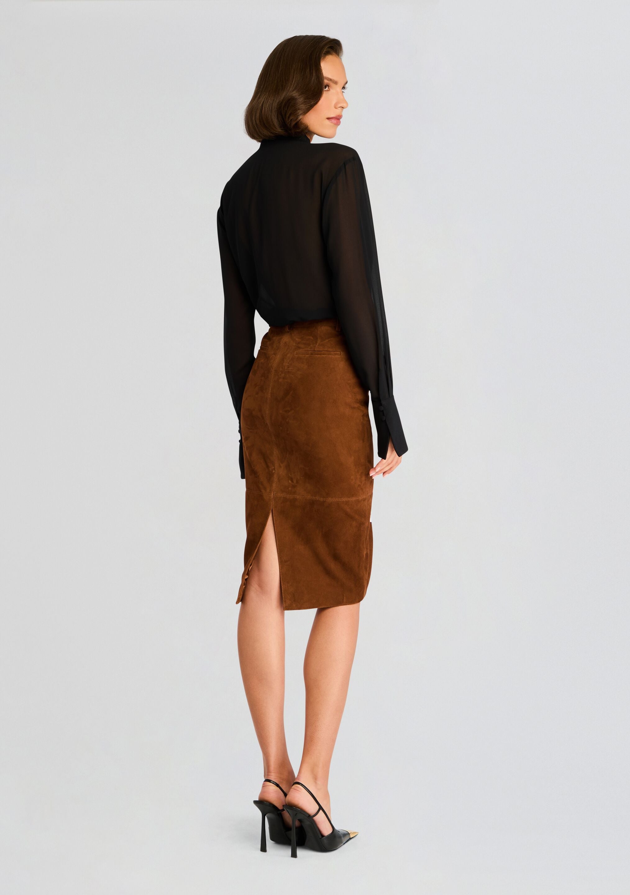 Marcella Suede Leather Skirt