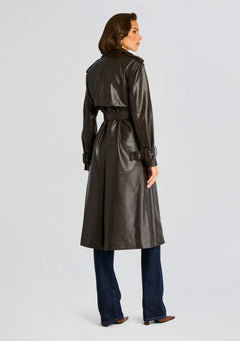 Estelle Vegan Leather Trench Coat
