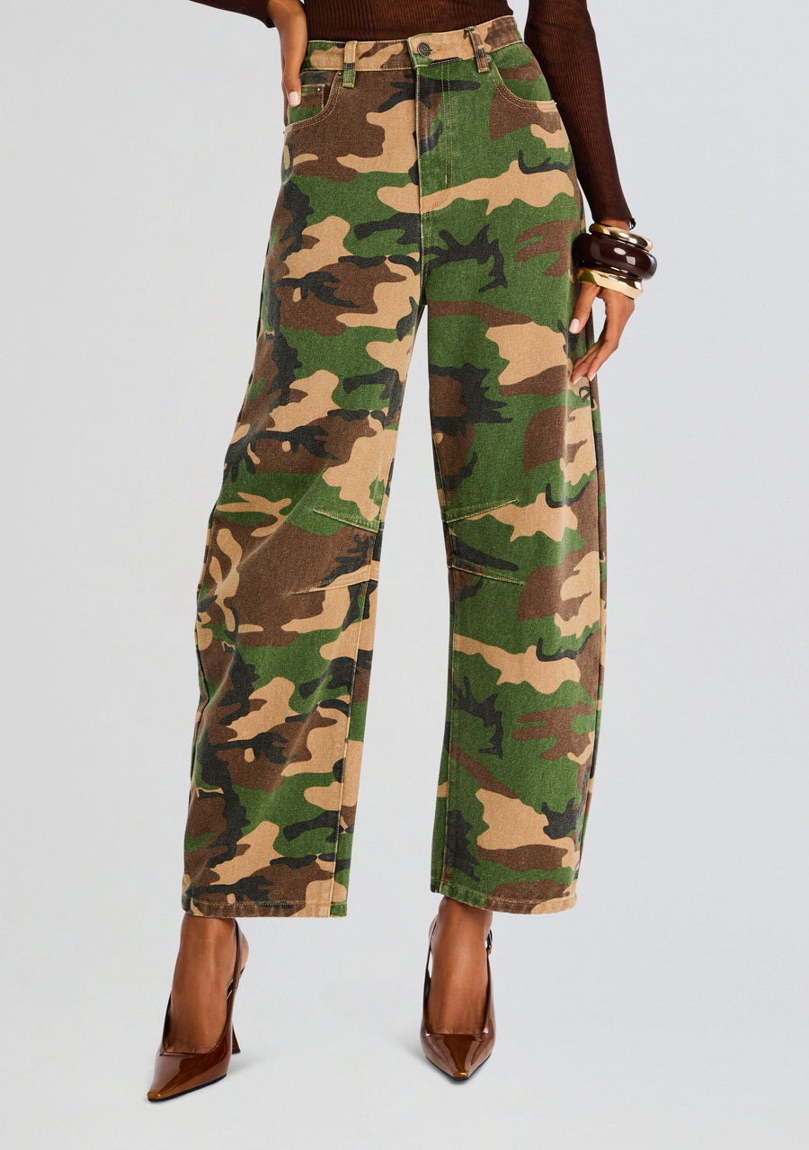 Marbel Mid Rise Barrel Jean
