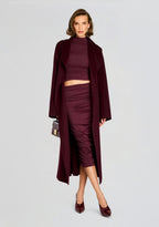 Darcy Mid Rise Ruched Midi Skirt