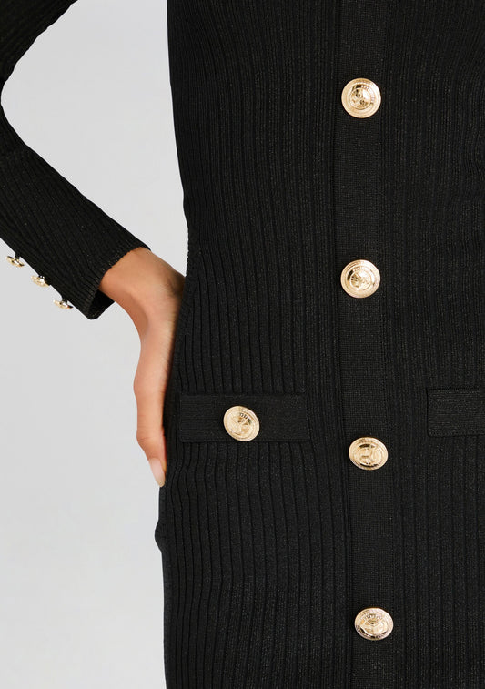 Thea Metallic Rib Knit Dress