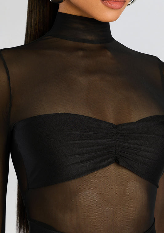 Brietta Bandeau Mesh Catsuit