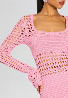 Airie Metallic Crochet Dress