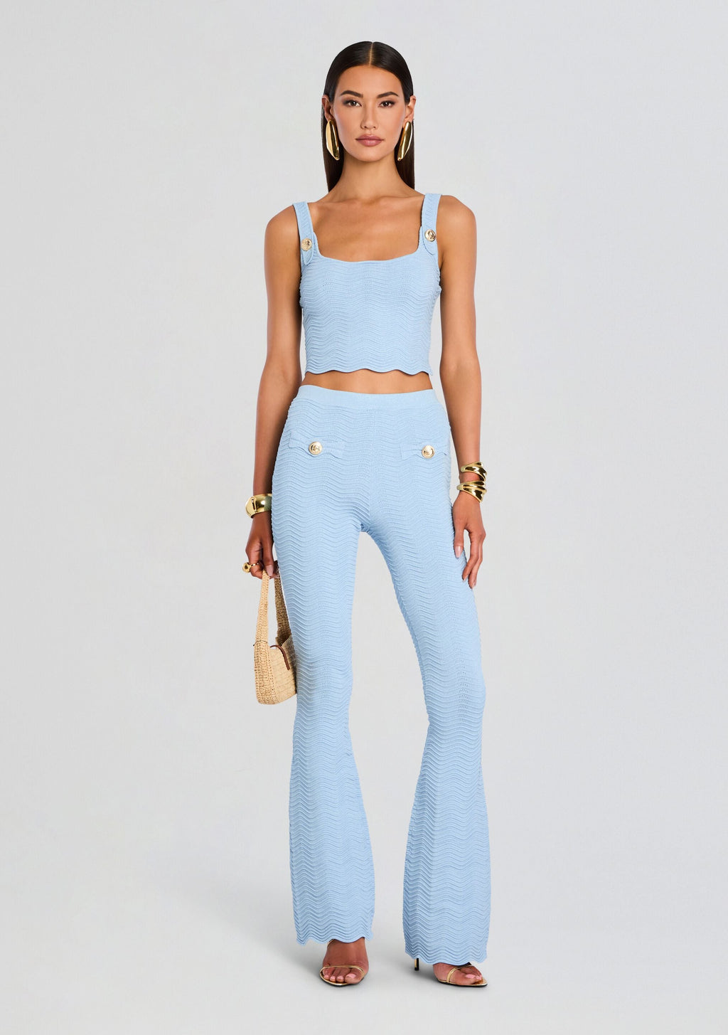 Aloe Metallic Rib Knit Top